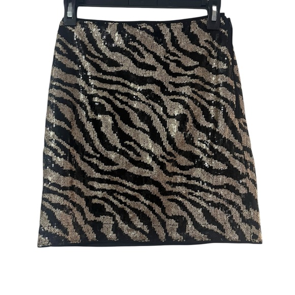 THML Zebra Print Sequin Skirt - Picture 1 of 4